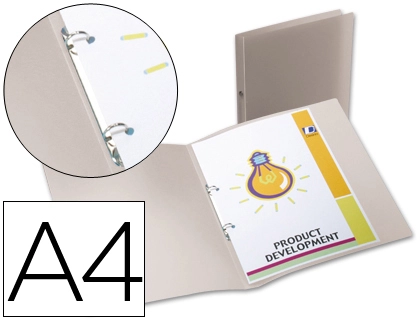 Carpeta Liderpapel 2 Anillas Redondas Mini 15 mm 49074 Polipropileno DIN A4 Transparente