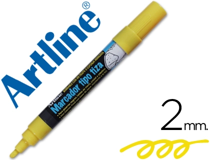 Rotulador Artline Pizarra Verde Negra Epw-4-Am Color Amarillo Bolsa de 4 Unidades