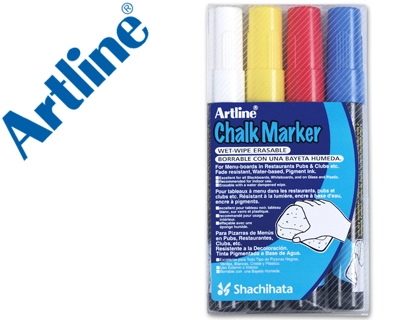 Rotulador Artline Pizarra Verde Negra Epw-4-St Bolsa de 4 Unidades Colores Surtidos
