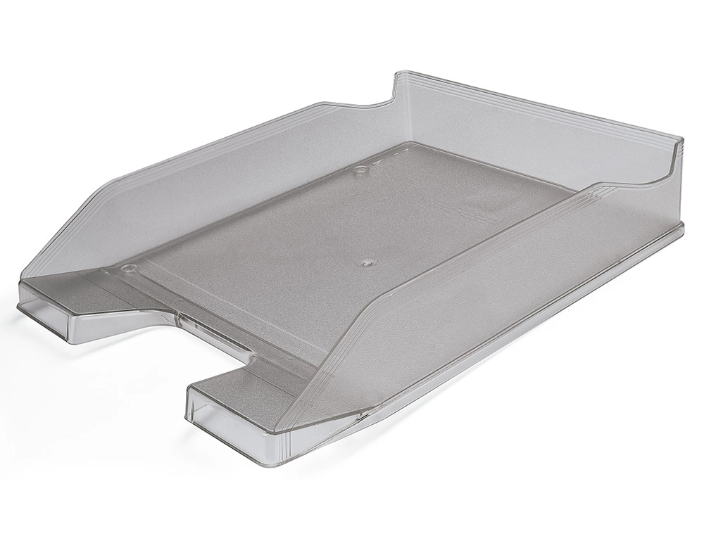 Bandeja Sobremesa Plastico Q-Connect Gris Oscuro Transparente 240x70x340 mm