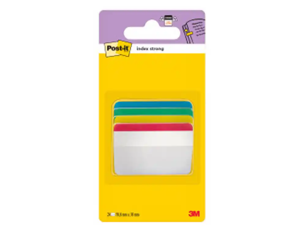 Banderitas Separadoras Rigidas Dispensador 4 Colores Post-it Index 686a-1 Grandes 24 Banderitas