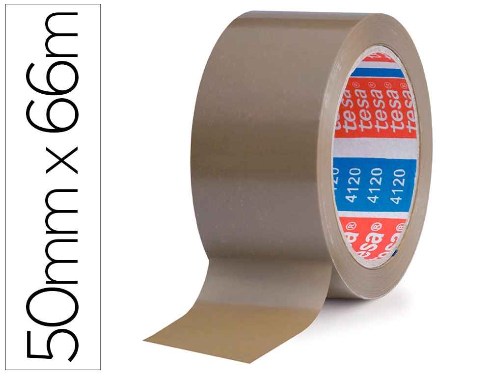 Cinta Adhesiva Tesa PVC Color Marron 66 mt x 50 mm para Embalaje