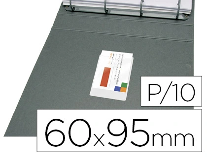 Funda Autoadhesiva Q-Connect para Tarjetas de Visita 60x95mm Pack de 10 Unidades