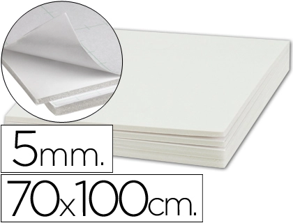 Carton Pluma Liderpapel Blanco Adhesivo 1 Cara 70x100 cm Espesor 5 mm