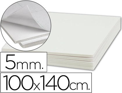 Carton Pluma Liderpapel Blanco Adhesivo 1 Cara 100x140 cm Espesor 5 mm