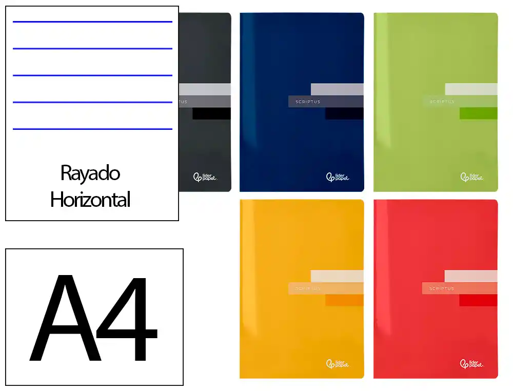 Libreta Liderpapel Scriptus A4 48 Hojas 90gr Horizontal con Margen