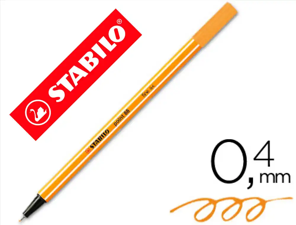 Rotulador Stabilo Punta de Fib Ra Point 88 Albaricoque Punta Fina 0,4mm