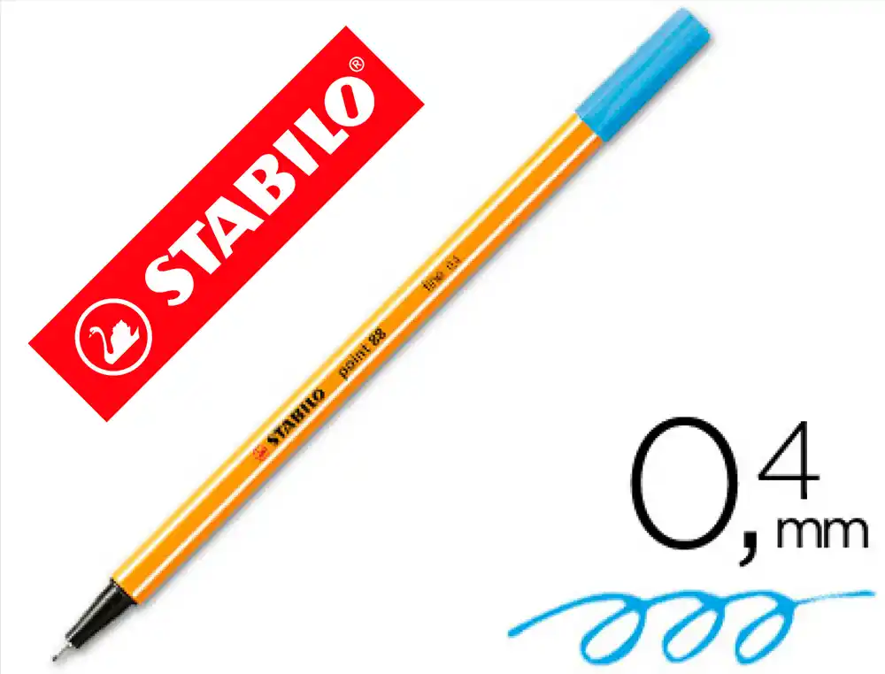 Rotulador Stabilo Punta de Fib Ra Point 88 Azul Celeste Punta Fina 0,4mm