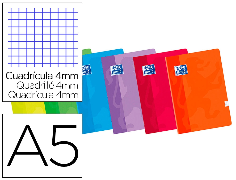 Libreta Escolar Oxford 48 h DIN A5 Cuadro 4 mm
