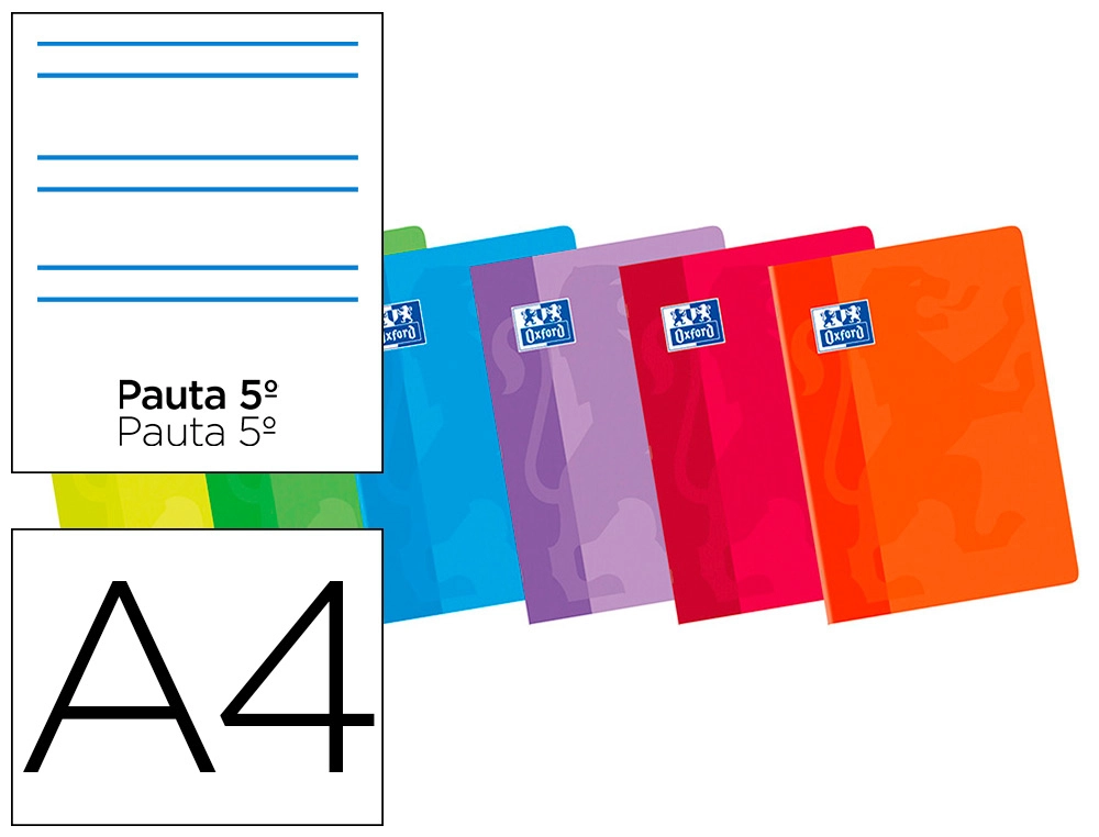 Libreta Escolar Oxford 48 h DIN A4 2 Rayas Pauta