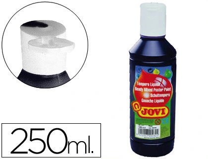 Tempera Liquida Jovi Escolar 250 ml Negro