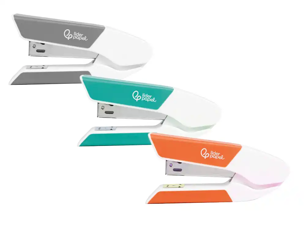 Grapadora Liderpapel con Regal o Extraegrapas y Caja de 1000 Grapas 26/6,24/6, 22/6 20h Colores Surtidos