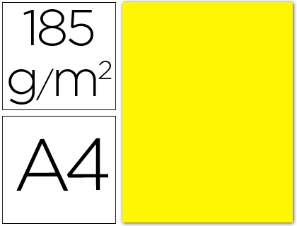 Cartulina Guarro DIN A4 Amarillo Canario 185 gr Paquete 50 Hojas