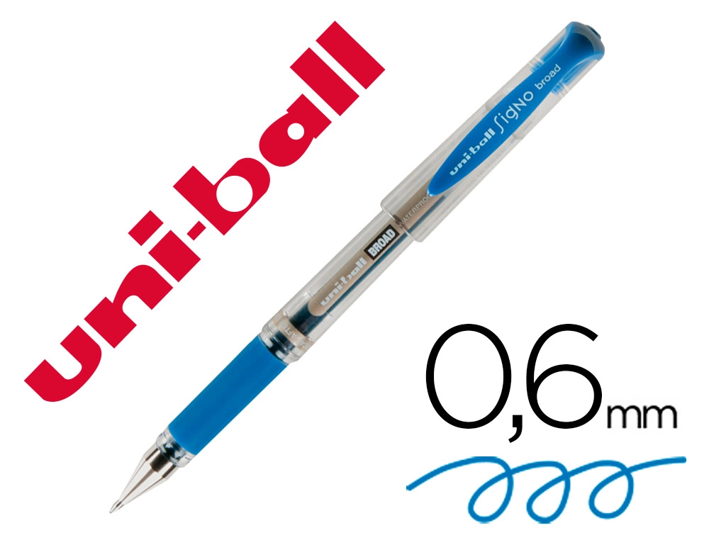 Boligrafo Uni-Ball Um-153 Signo Broad Azul 1 mm Tinta Gel