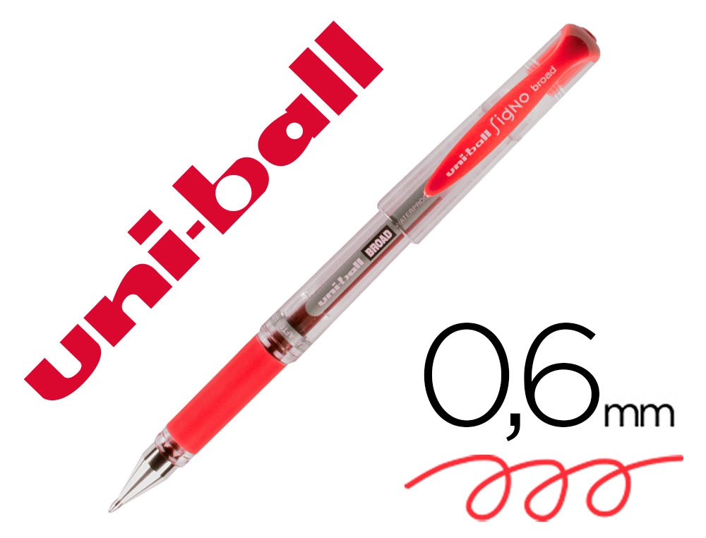 Boligrafo Uni-Ball Um-153 Signo Broad Rojo 1 mm Tinta Gel