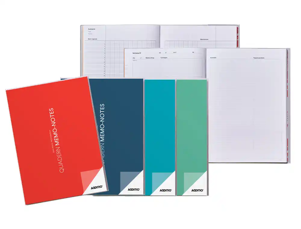 Cuaderno Memo Notas Catalan Additio DIN A4 Evaluacion Continuacion Planificacion Semanal