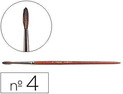 Pinceles Acuarela Liderpapel nº 4 Virola Cromada Pelo Engomado