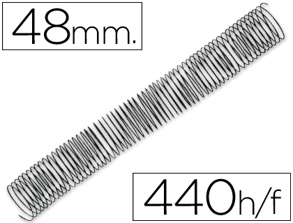 Espiral Metalico Q-Connect 64 5:1 48mm 1,2mm Caja de 25 Unidades