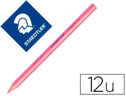 Lapices Fluorescente Staedtler Textsurfer Dry Triangular Rosa Caja de 12 Unidades