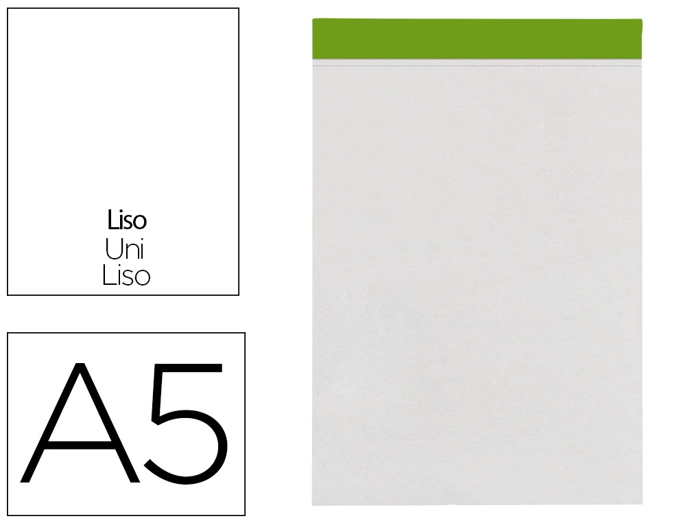 Bloc Notas Liderpapel Liso A5 80 Hojas 60 G/m2 Perforado sin Tapa