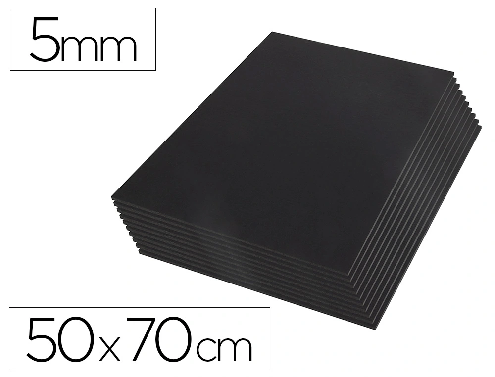 Carton Pluma Liderpapel Negro Doble Cara 50x70 cm Espesor 5 mm