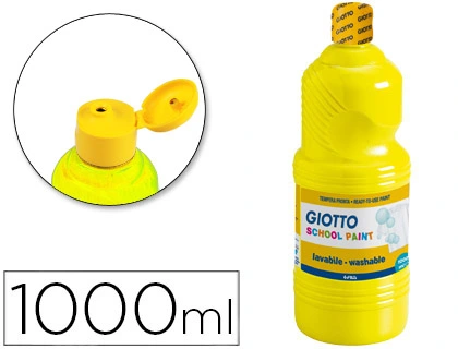 Tempera Liquida Giotto Escolar Lavable 1000 ml Amarillo