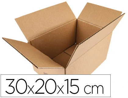 Caja para Embalar Q-Connect Americana Carton Reciclado Canal Simple 5 mm Color Kraft 300x200x150 mm