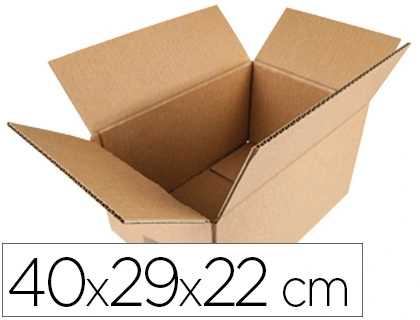 Caja para Embalar Q-Connect Americana Carton Reciclado Canal Simple 5 mm Color Kraft 400x290x220 mm