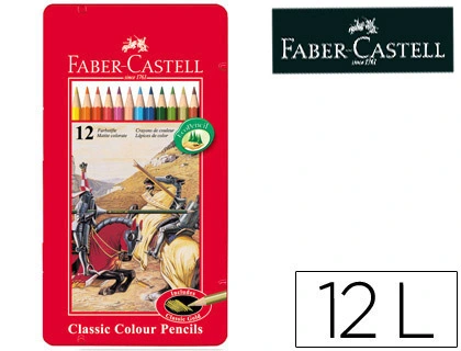 Lapices de Colores Faber Castell Caja Metalica de 12 Colores Surtidos