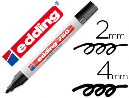 Rotulador Edding Punta Fibra 750 Negro Punta Redonda 2-4 mm