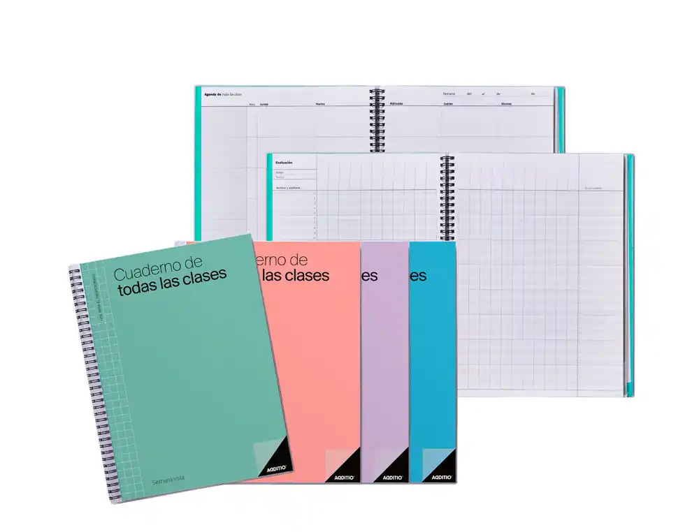 Cuaderno de Todas las Clases Sv Additio Plan Mensual del Curso Evaluacion Continua y Programacion Semanal 22,5x31cm