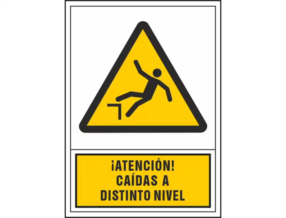 Pictograma Syssa Señal de Advertencia Atencion! Caidas a Distinto Nivel en PVC 245x345 mm