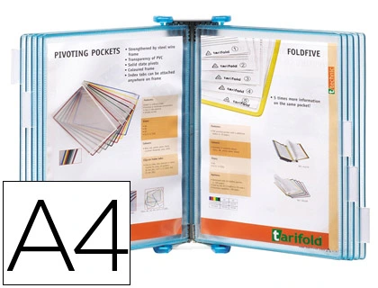 Portacatalogo de Pared Polipropileno Djois con 10 Fundas DIN A4 Color Azul