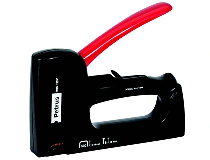 Grapadora Petrus Clavadora 295 Top Bricolaje Cuerpo de Plastico Ajuste de Potencia Utiliza Grapas Nº530 y Clavos Nº8