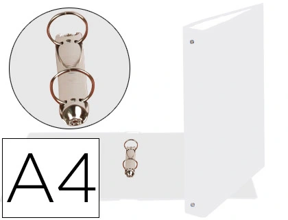 Carpeta de 2 Anillas 30mm Redondas Exacompta DIN A4 Carton Forrado Blanco