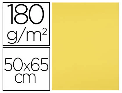 Cartulina Liderpapel 50x65 cm 180g/m2 Amarillo Limon Paquete de 25 Hojas