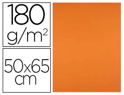 Cartulina Liderpapel 50x65 cm 180g/m2 Naranja Paquete de 25 Hojas