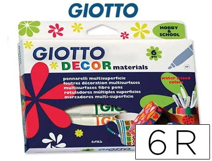 Rotulador Giotto Decor Materials Caja de 6 Colores Surtidos
