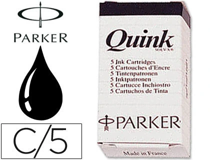 Tinta Estilografica Parker Negra Caja de 5 Cartuchos