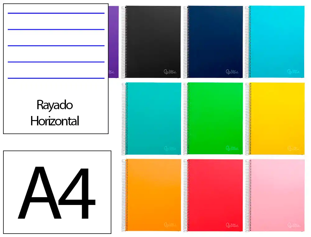 Cuaderno Espiral Liderpapel A4 Micro Jolly Multidisciplina Tapa Forrada 140h 75gr 28h 5mm 112h Hrtal.